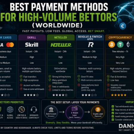Best Payment Methods for High-Volume Bettors Worldwide