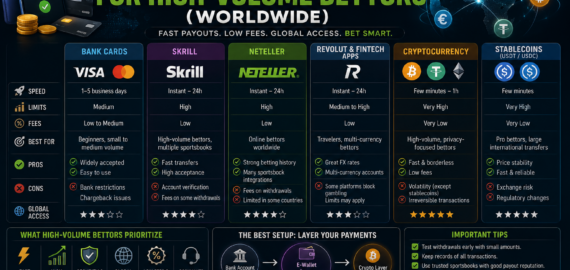 Best Payment Methods for High-Volume Bettors Worldwide