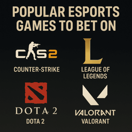 Popular Esports Games to Bet On – CS2, LoL, Dota 2 & Valorant